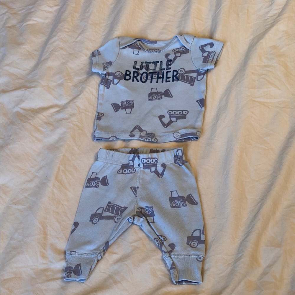Carter's Light Blue Baby Two-Piece Set with Navy Print